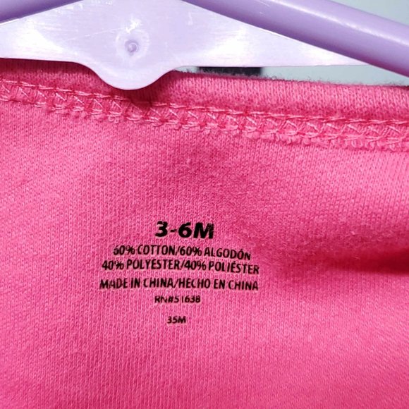 4/$10 Infant Girls Pink Graphic Print Onesie |Size: 3-6M - Picture 4 of 5